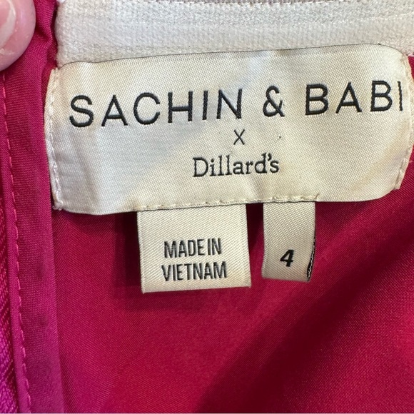 SACHIN & BABI Dillard's Elizabeth Dress Off Shoulder Floral Summer Lavender Sz 4 - Picture 14 of 16